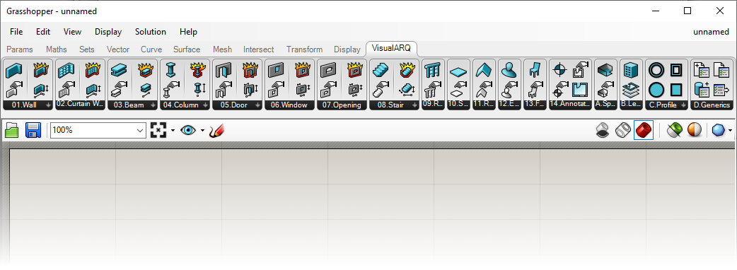 Contenido de la ficha de VisualARQ Grasshopper Components.