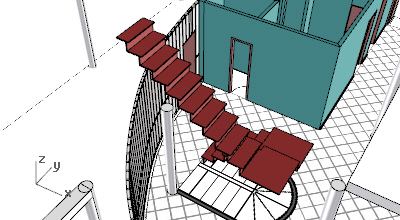 View of a VisualARQ model with a stair