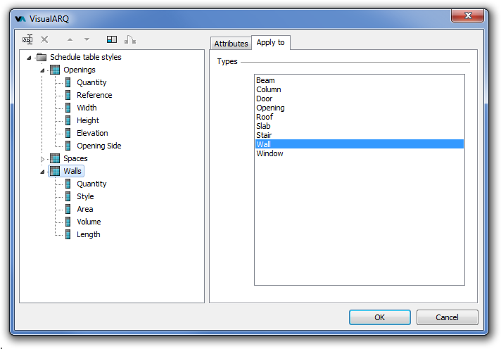 Table styles dialog