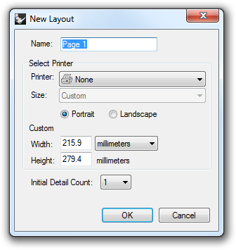 New Layout dialog